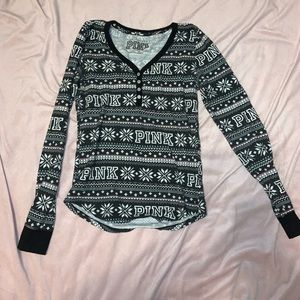 Victoria’s Secret pink pajamas long sleeve shirt